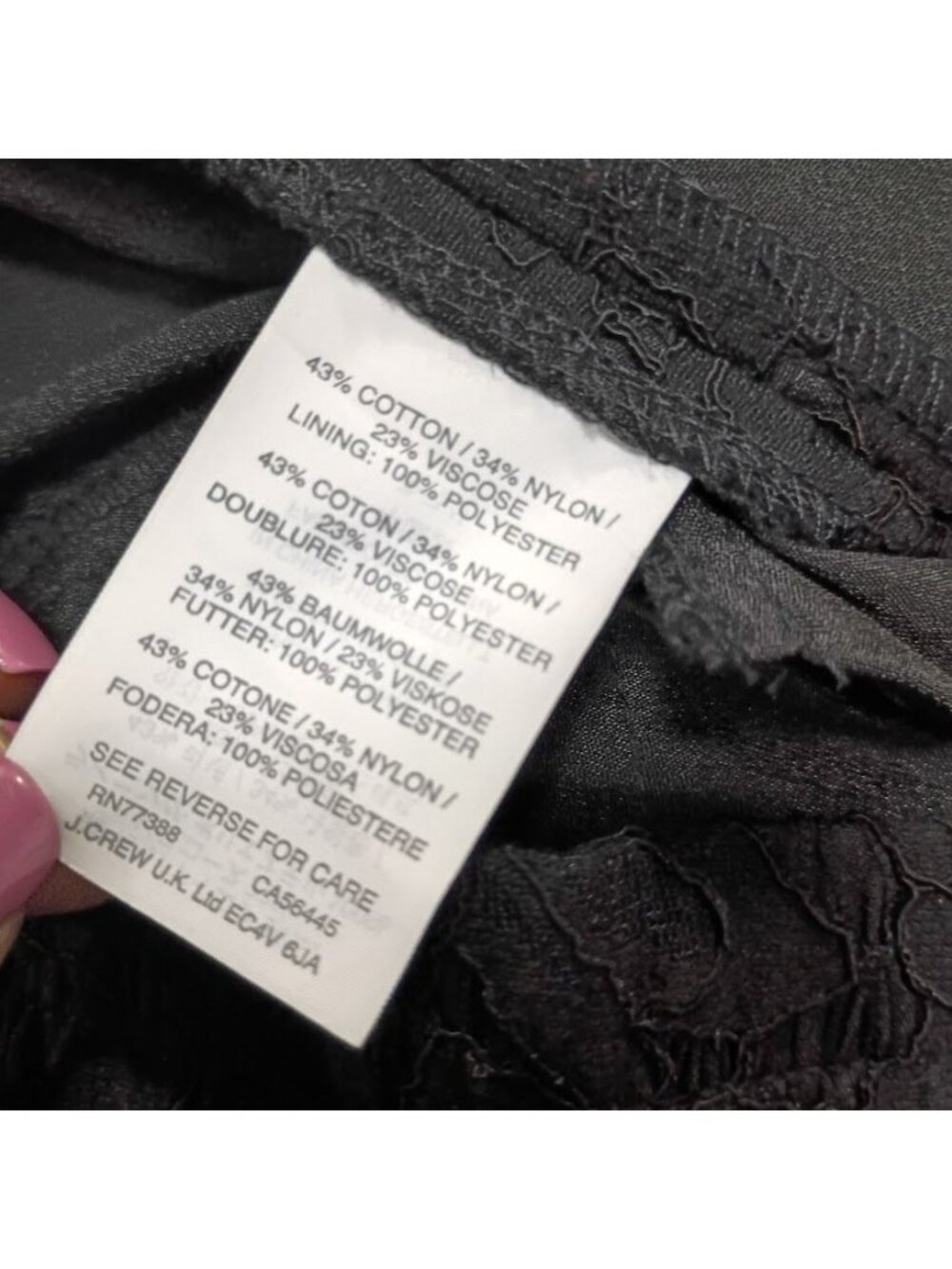 J.Crew Womens Black Lace Crop Pants Size 6 Whimsy Slim Fit - Picture 4 of 14